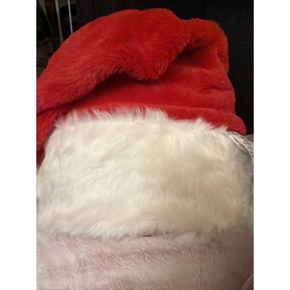 Wondershop Santa Hat Shaped Faux Fur Christmas Throw Pillow Red White 15in